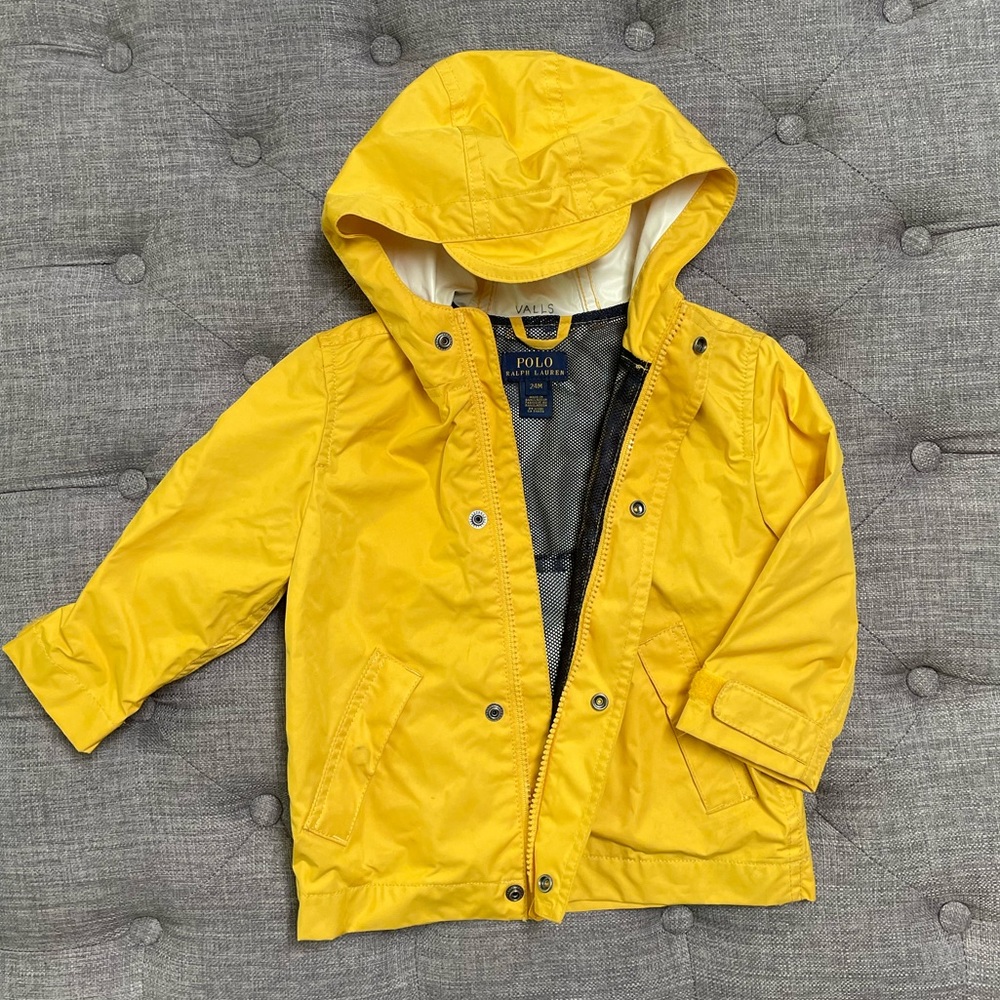 Ralph Lauren Polo Yellow Rain Coat Jacket Classic Toddler Boy or Girl Unisex 24M